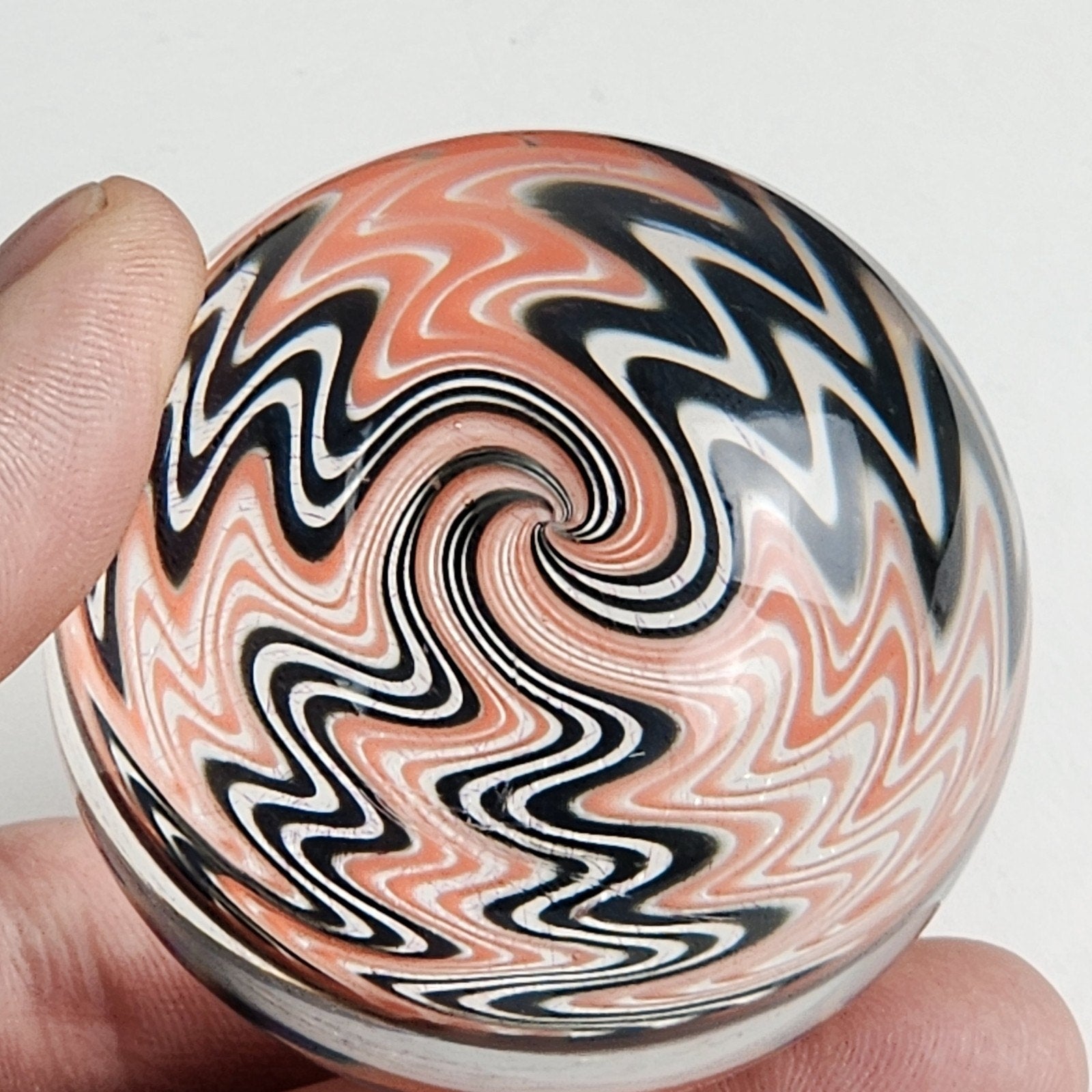 50mm Dichroic Wigwag Marble Borosilicate Glass Handblown Large 2" Size