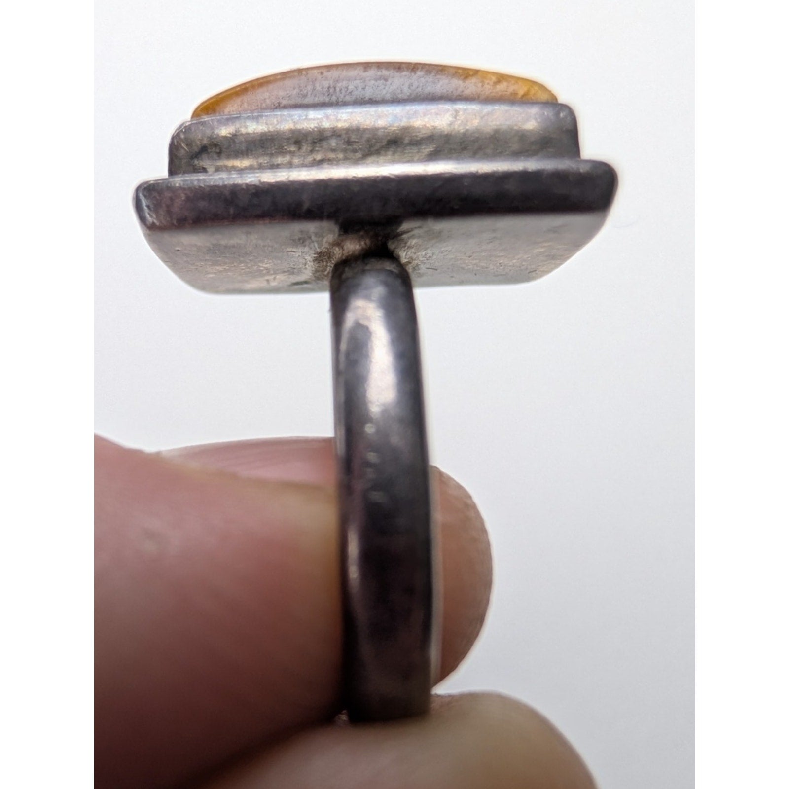 Tigers Eye Rectangle Sterling Silver 925 Ring Size 6 Vintage