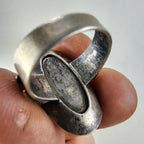 Baltic Amber Modernist Shadowbox Russian Ring Size 8 Sterling Silver 835 Vintage