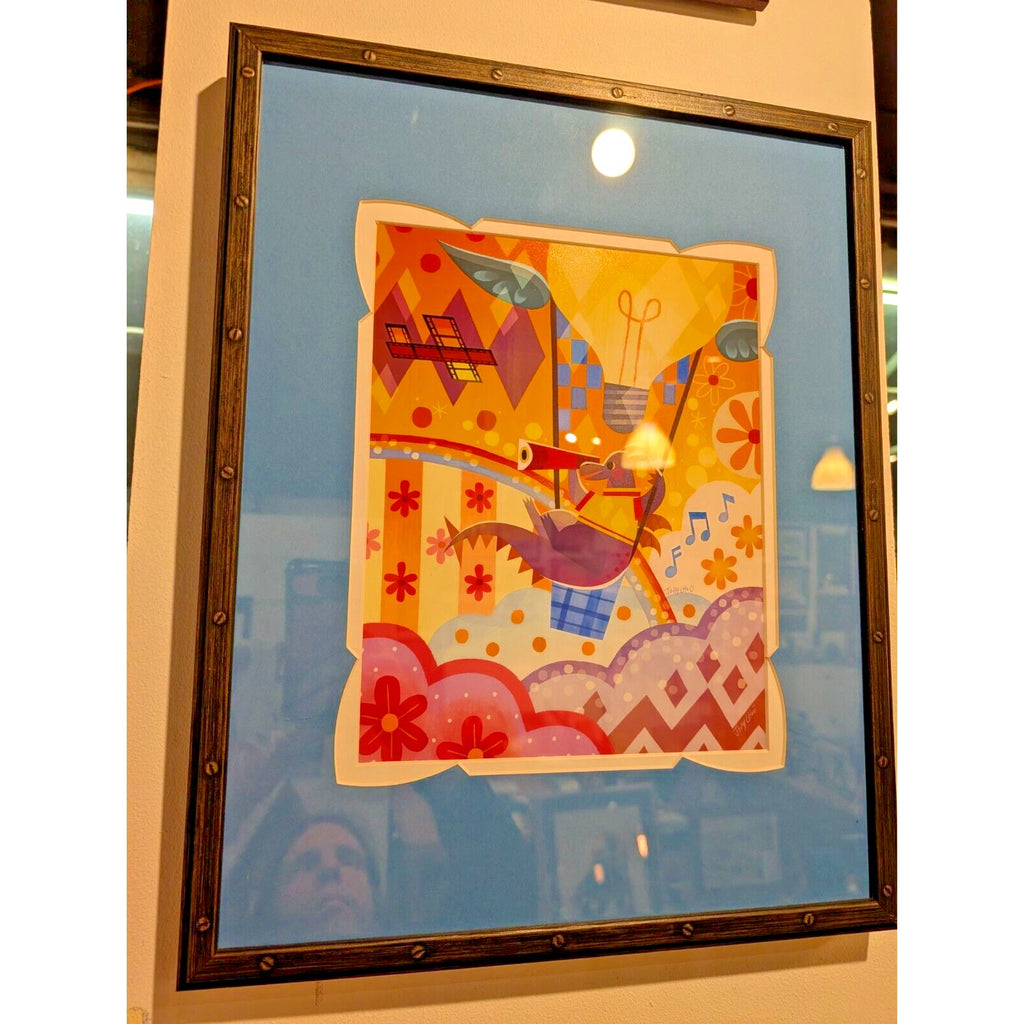 Framed Disney Print by Joey Chou Dragon Hot Air Balloon 14" x 18"
