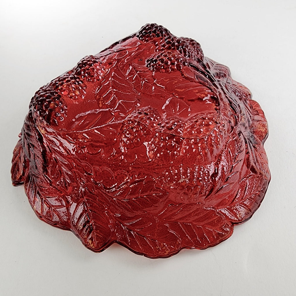 Indiana Glass Company Red & Yellow Logan Berry Bowl Set of 6