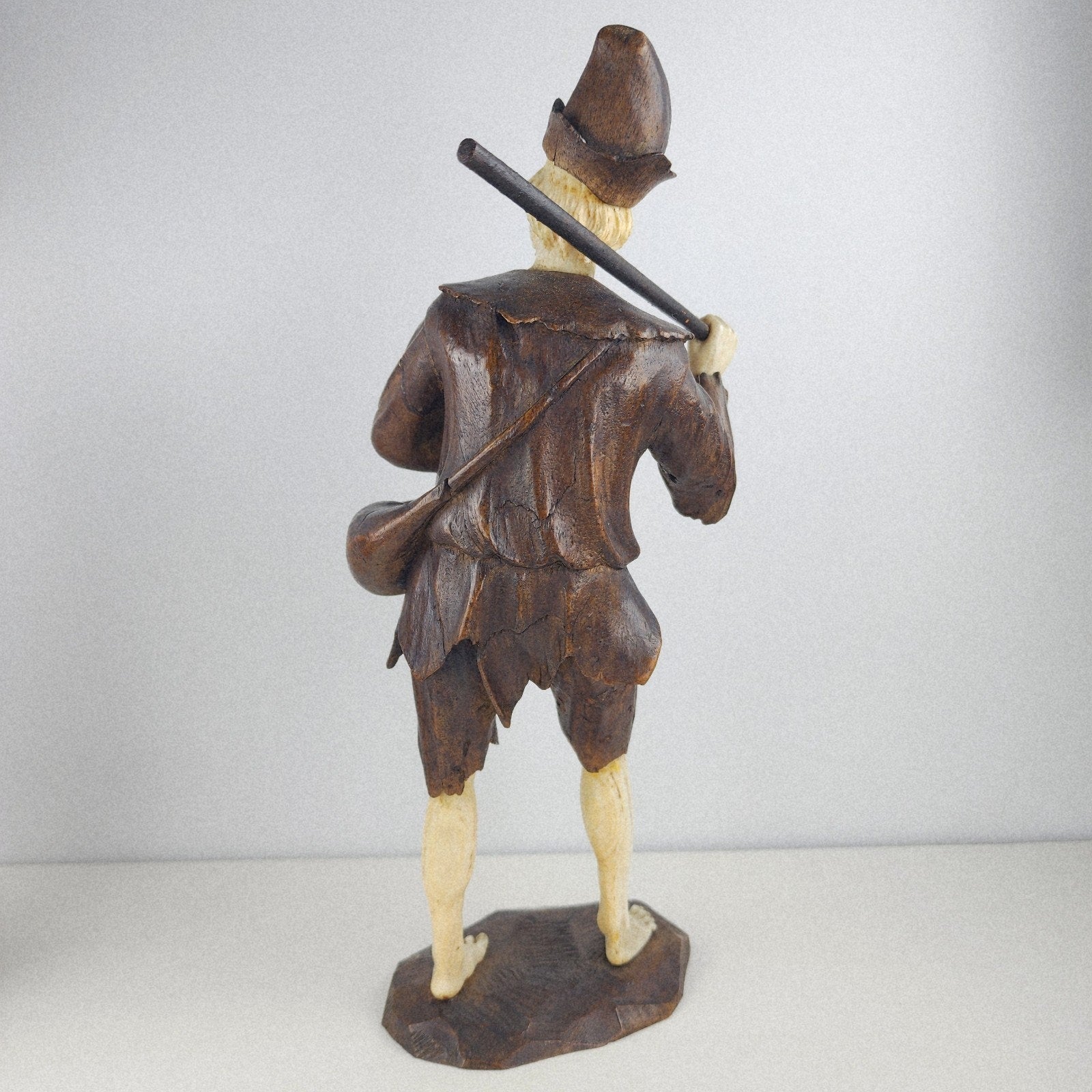 18th C Carved Wood Beggar Couple by Simon Troger or Follower Museum Quality