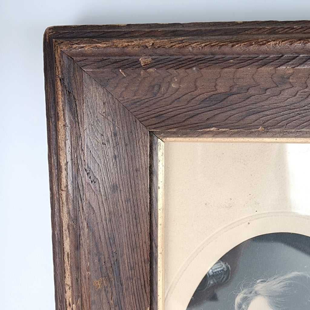 Black & White Woman Photo Framed Female Picture19th/20th Century Antique