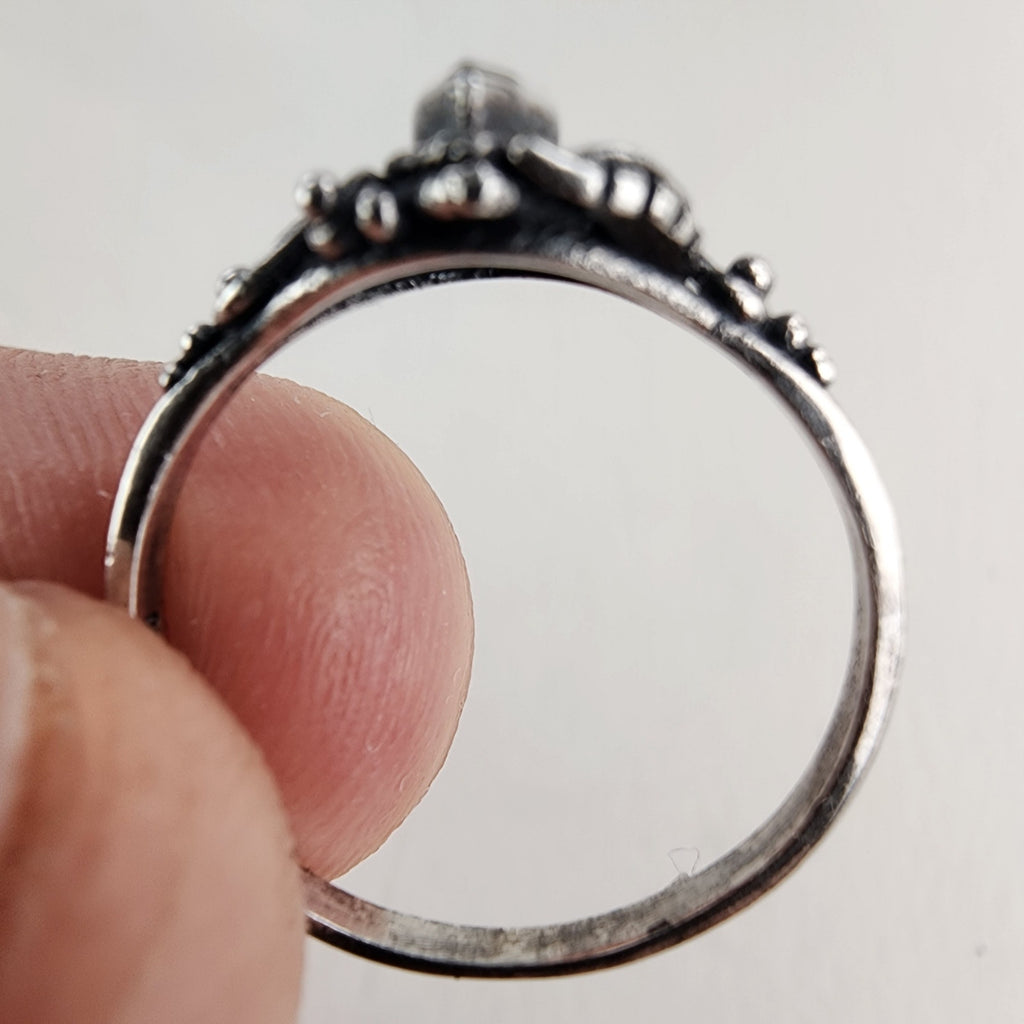 Marquise Cut Amethyst Vintage Ring Size 7 1/2 in Sterling Silver 925