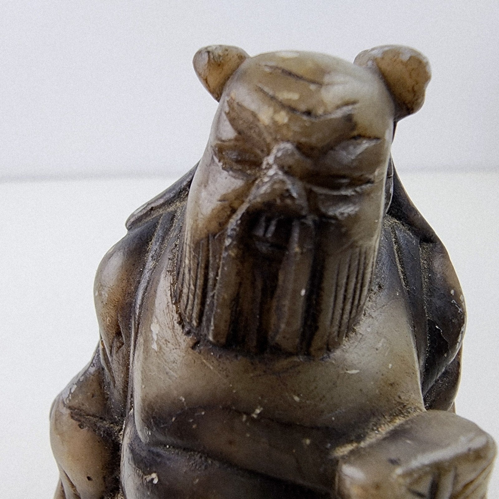 Shou Lao Star God of Longevity Chinese Stone Carving Vintage