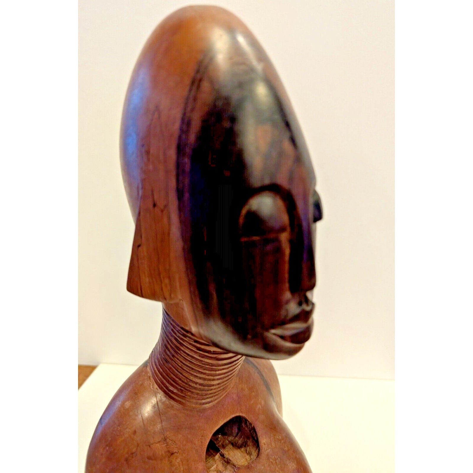 Midcentury African Carved Wood Nude Female Statue - 12" MCM Excellent Condition