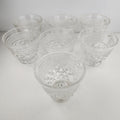 Glass Anchor Hocking Wexford Footed Punch Cup w/ Diamond Pattern Set of 7