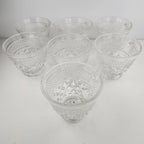 Glass Anchor Hocking Wexford Footed Punch Cup w/ Diamond Pattern Set of 7