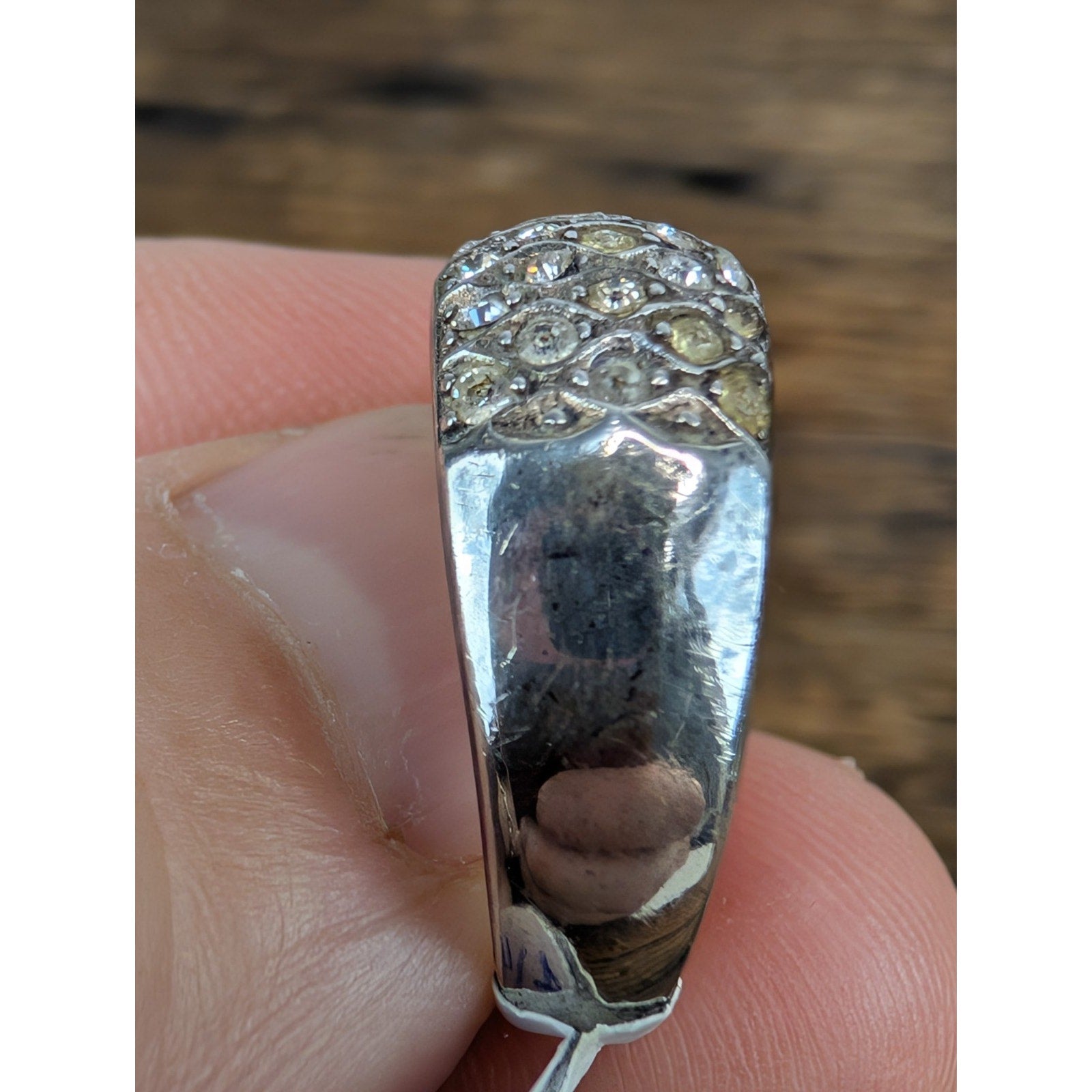 Vintage CZ Cluster Sterling Silver 925 Ring Size 8 1/2