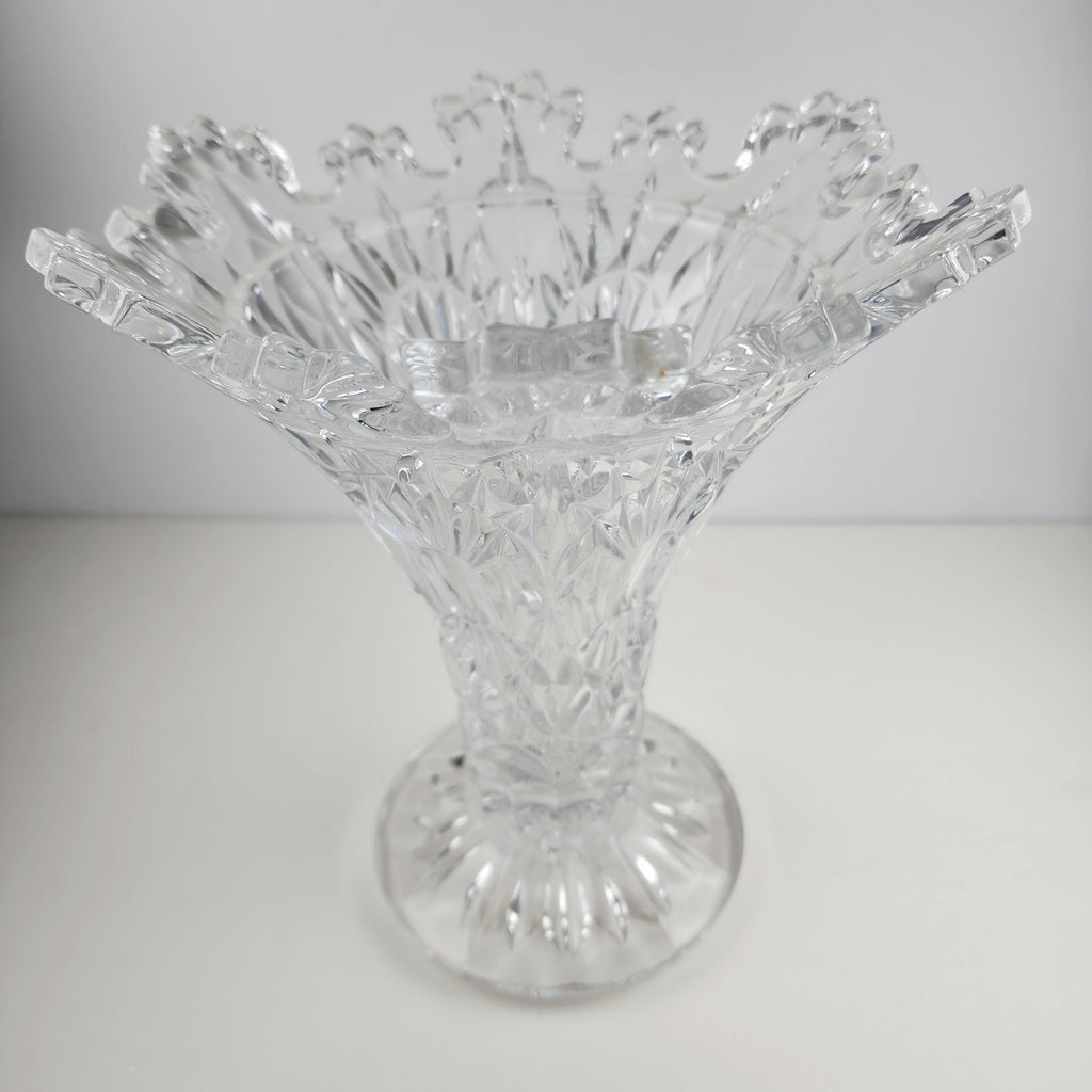 9" Crowned Crystal Vase by Shannon Crystal Czech Republic