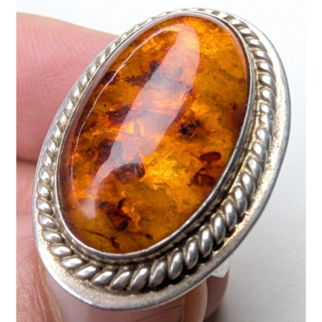 Jay King Baltic Amber Sterling Silver 925 Ring Size 5 3/4