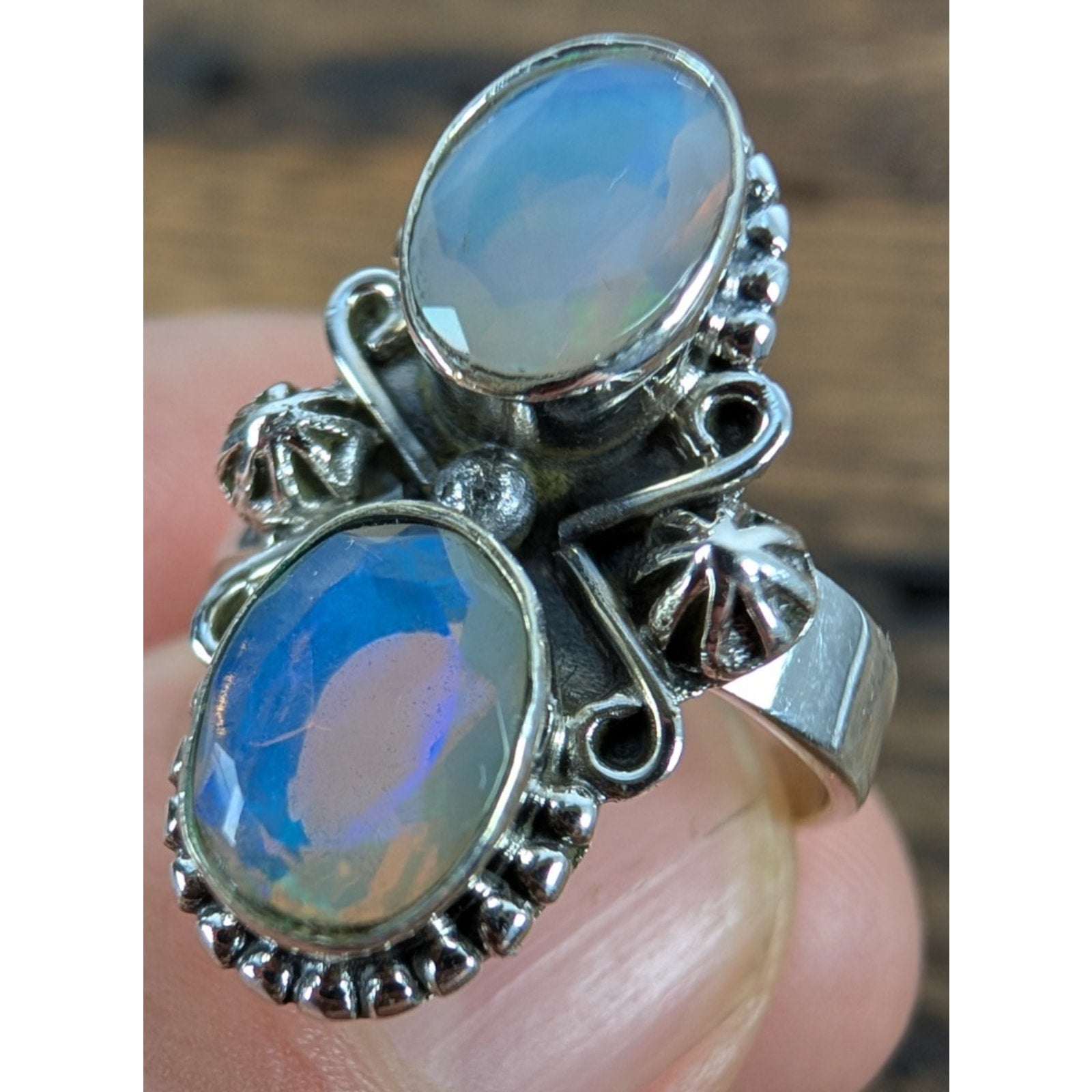 Southwestern Ethopian Opal Sterling Silver 925 Ring Size 7 New