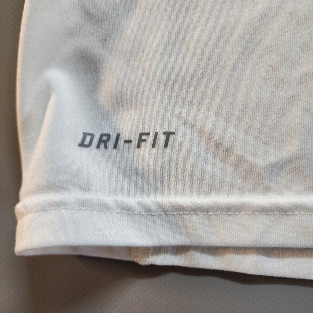 Medium Nike Running Dri-Fit T-Shirt White Vintage Mens Active Wear Sleeveless