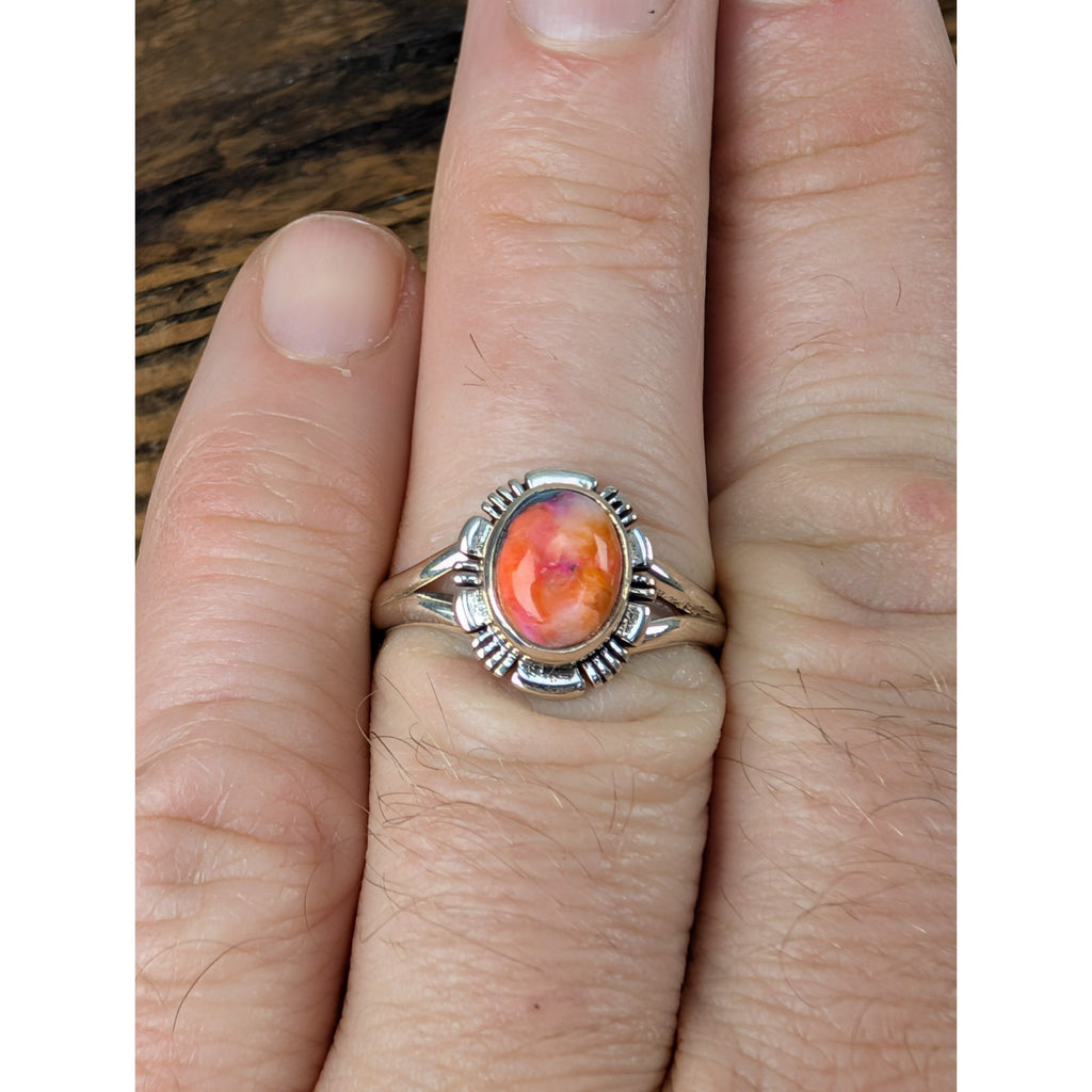 Southwestern Pink Dahlia Sterling Silver 925 Ring Size 10 New