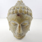 Soapstone Buddha Head Stone Carving India Vintage Tan Stone