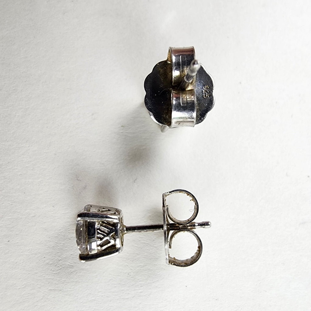 Charles Winston CZ Sterling Silver 925 Stud Earrings Vintage Designer