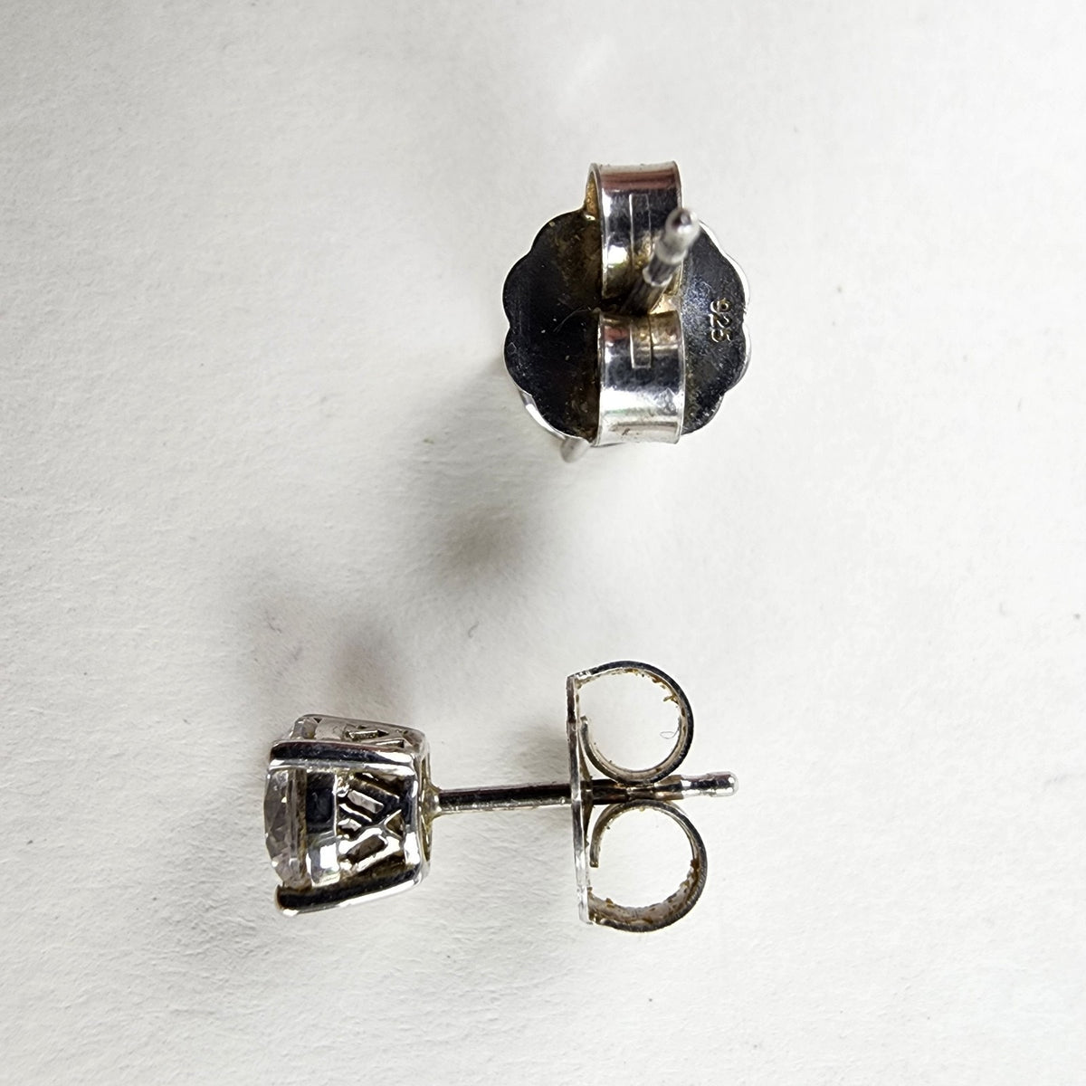Charles Winston CZ Sterling Silver 925 Stud Earrings Vintage Designer
