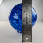 5" Hand Blown Blue Glass Float Cobalt Color with Stand