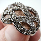 Crossover Band Statement Ring Size 8 1/4 Sterling Silver 925 Vintage