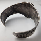 Early Taxco Mayan Warrior Cuff Bracelet 980 Sterling Silver