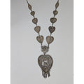 Vintage Filigree Sterling Silver 925 Heart Necklace w/ Camel 18 1/2" Tribal Peru