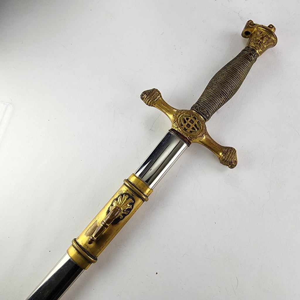 34" West Point Cadet Vintage Sword & Sheath USMA Henderson Ames Co Ceremonial