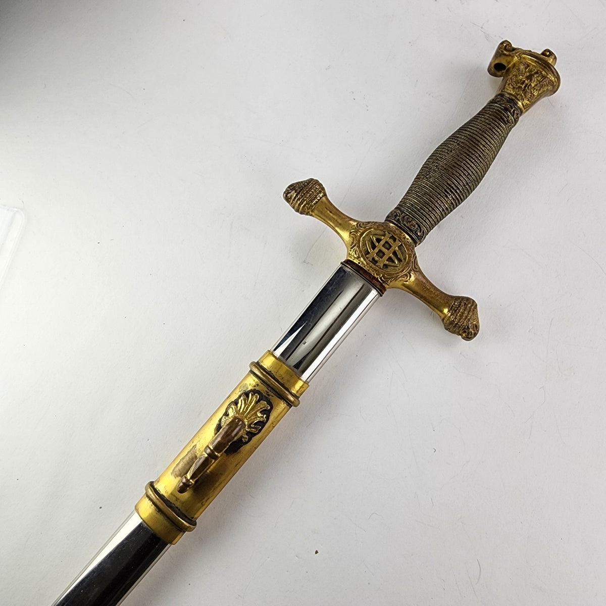 34" West Point Cadet Vintage Sword & Sheath USMA Henderson Ames Co Ceremonial