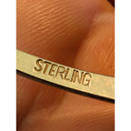 Vintage Diamond Cut Patterned Sterling Silver 925 Textured Bangle 2 1/2"