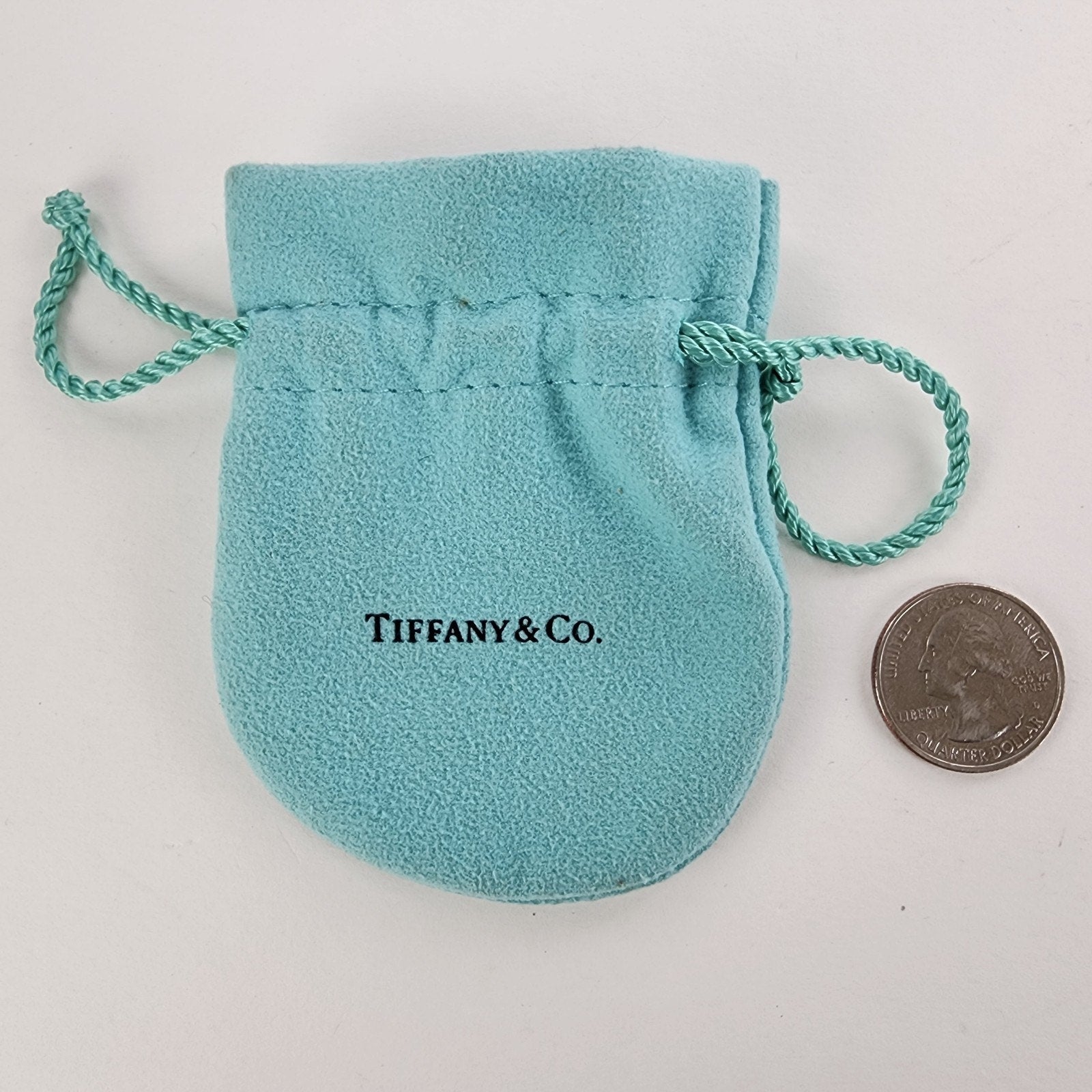 Vintage Tiffany & Co Logo Blue Felt Jewelry Bag