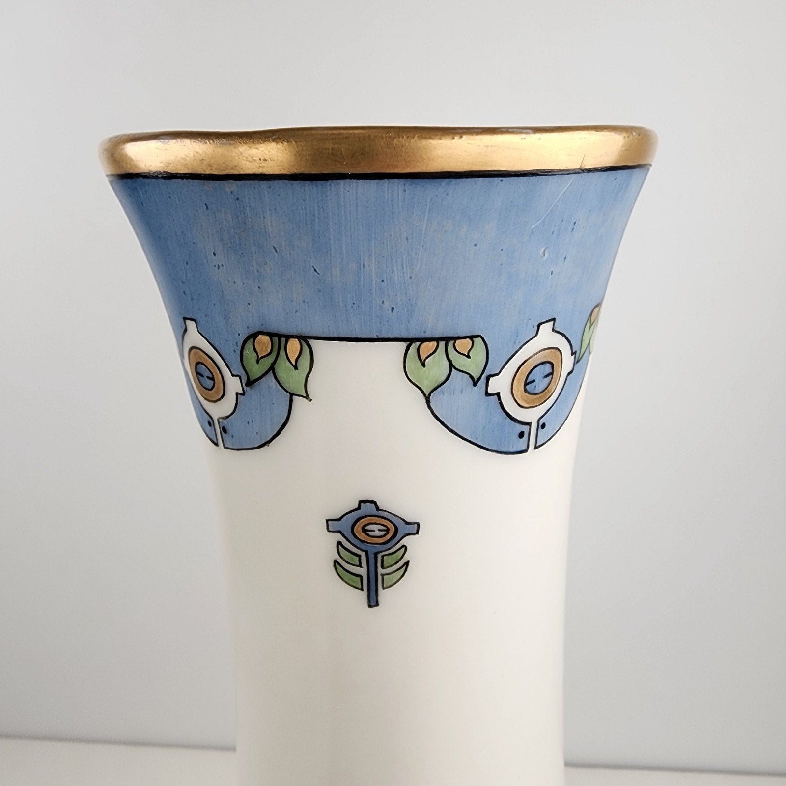 11" Art Nouveau Porcelain Trumpet Vase Elsa Marshall for Bavaria