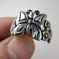 Buttery Flower Band Ring Size 9 Sterling Silver 925 Vintage