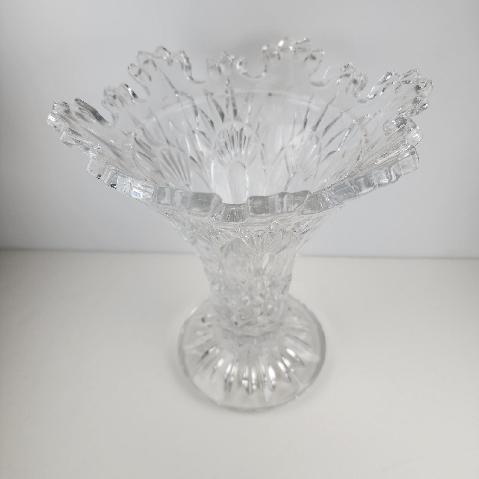 9" Crowned Crystal Vase by Shannon Crystal Czech Republic