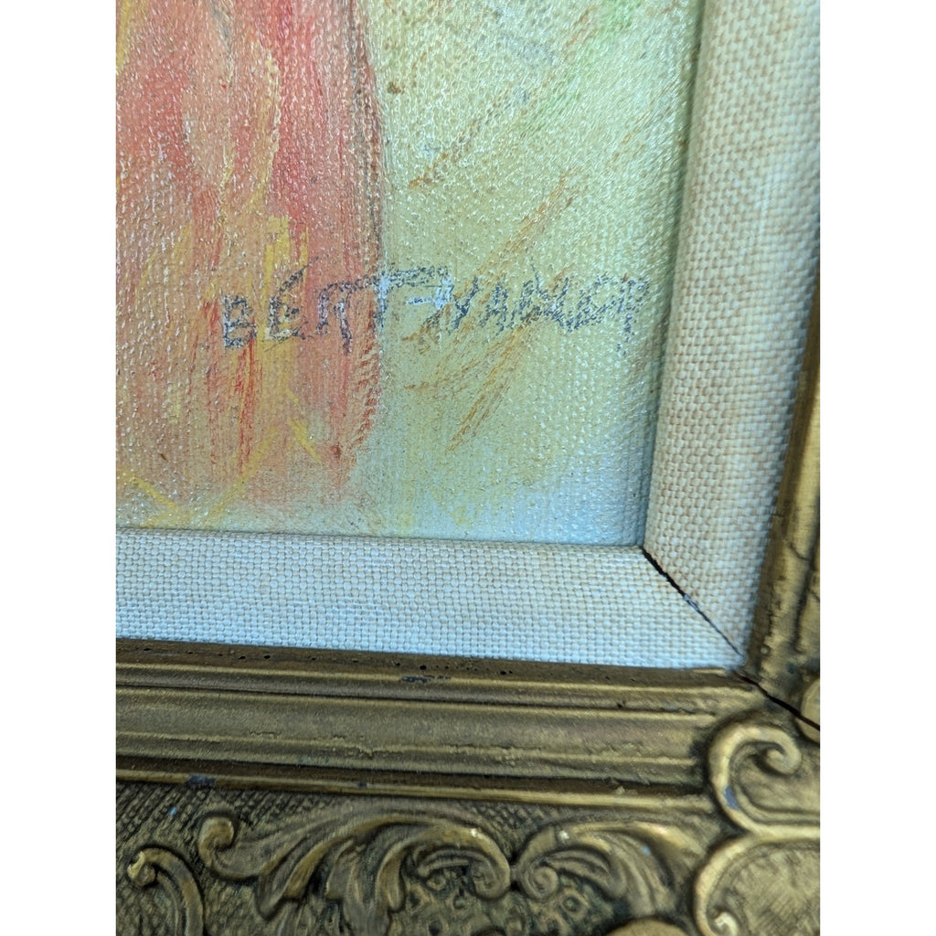 Renoir Girl With A Hat Reproduction Acryli on Canvas in Ornate Gilded Frame