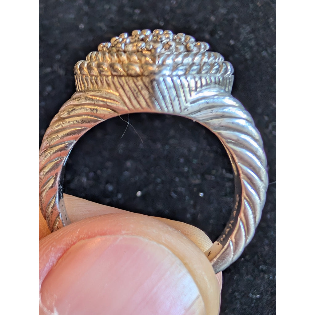 Judith Ripka Sterling Silver 925 Heart Designer Ring Size 9