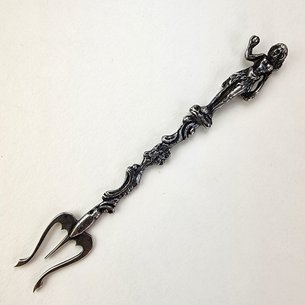 4 1/2" Hawaiian Hula Dancer Trident Pickle Fork Sterling Silver 925 Vintage