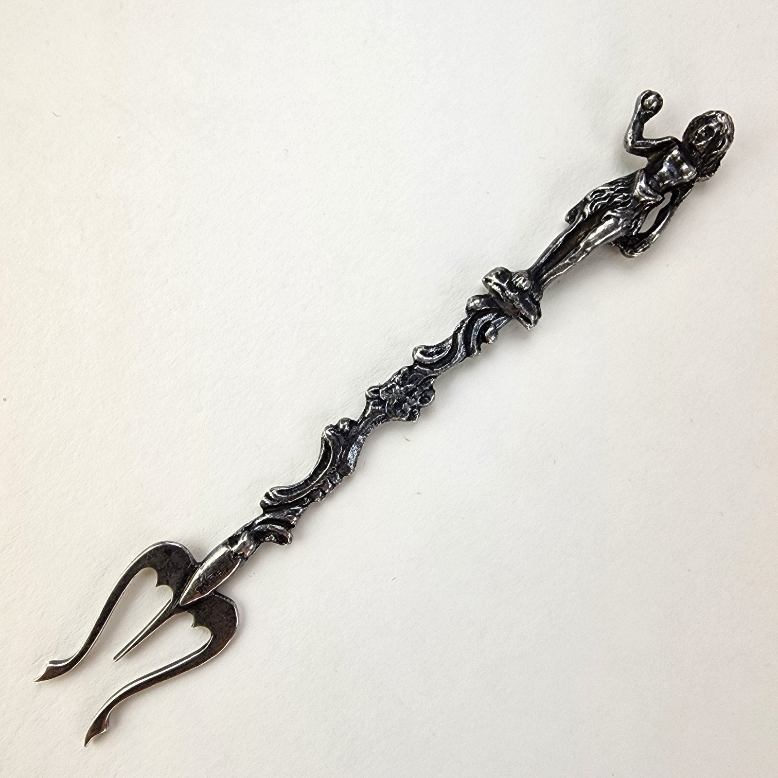 4 1/2" Hawaiian Hula Dancer Trident Pickle Fork Sterling Silver 925 Vintage