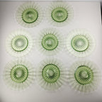 6" Heisey Ridge & Star Green Depression Glass Plate Set of 8
