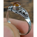 Vintage Nepal GARNET Sterling Silver 925 Ring Size 5 1/4