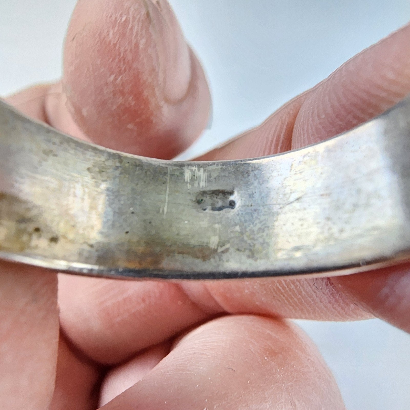 Greek Key Pattern Band Ring Size 14 1/2 Sterling Silver 925 Vintage