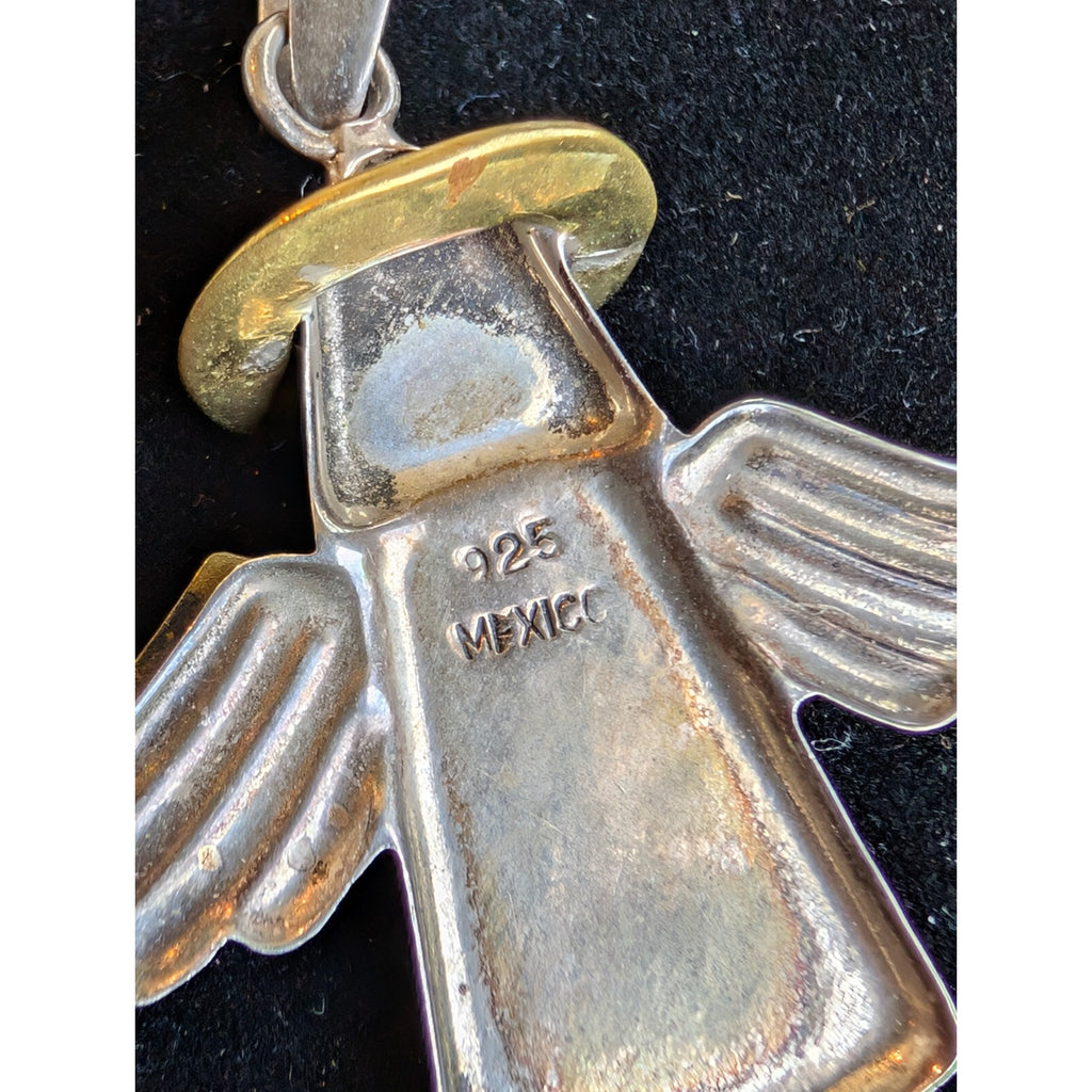 Vintage TAXCO Angel Pendant and Earrings Set Sterling Silver 925 Mexico