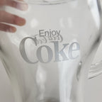Vintage 9.5" Coca Cola Classic Clear Glass Pitcher Enjoy Coke