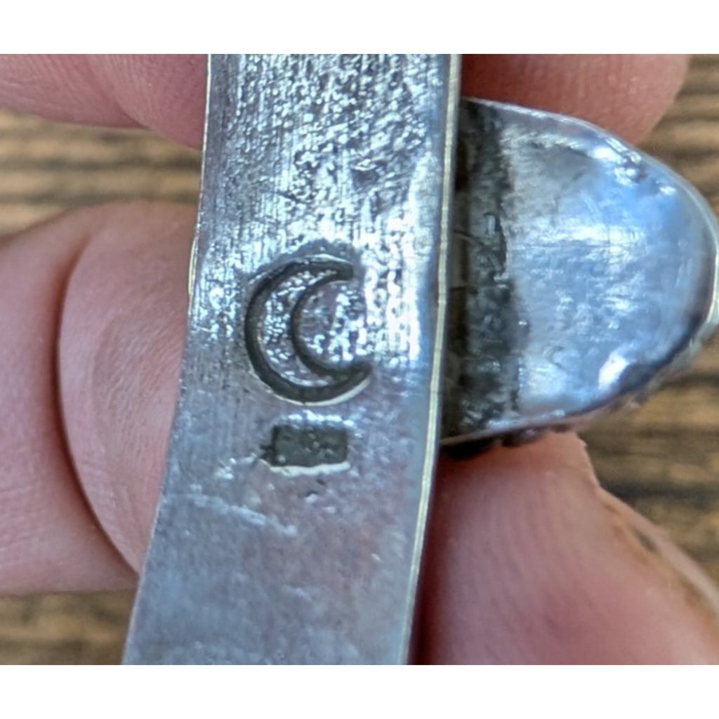 Ruben Castillo Turquoise Sterling Silver 925 Native Cuff Tufa Cast & Stamped