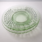 6" UV Uranium Green Glow Glass Plate by American Pioneer Set of 2