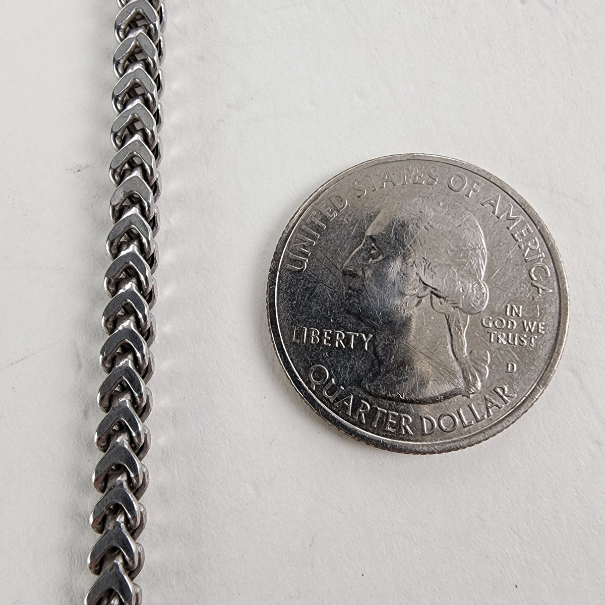 25" Vintage Franco Sterling Silver 5mm Chain Necklace Box Link