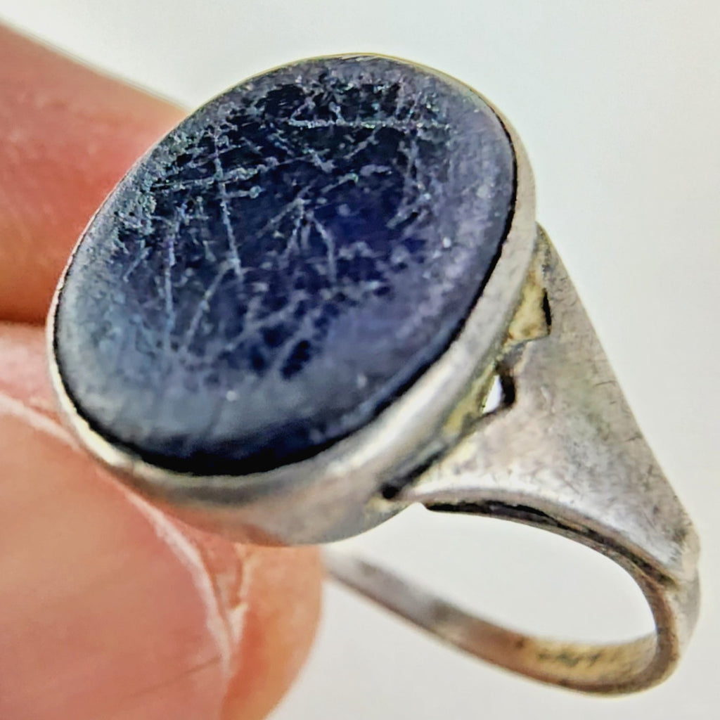 Black Onyx Russian Ring Size 8 Sterling Silver 875 Vintage