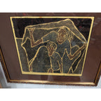 Refugee Woodblock Print Mother & Child by Stacie Smith-Rowe Framed Artist Proof