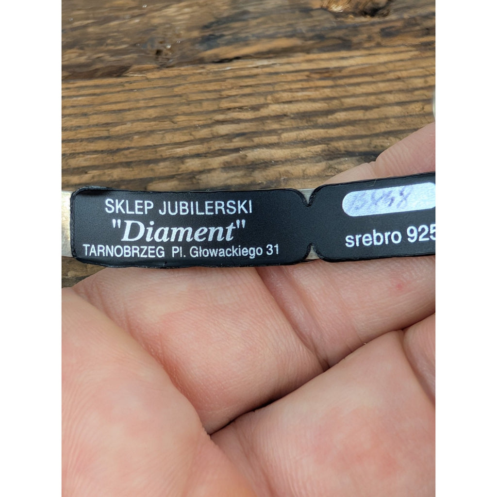 Diament Sterling Silver 925 Cuff Bracelet New by Designer Sklep Jubilerski