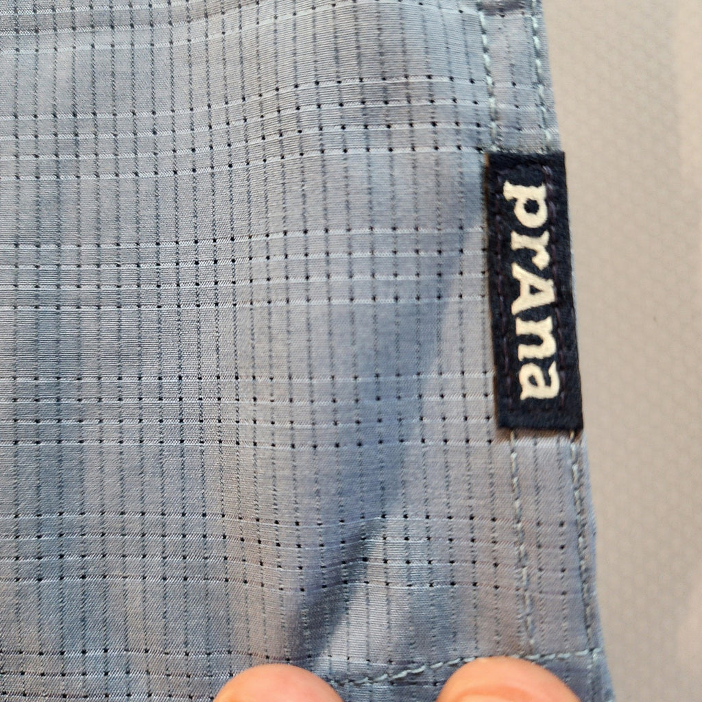 Prana Blue Cayman Large Short Sleeve Button Down Shirt Outdoor Active Wear
