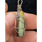 GREEN TURQUOISE Wire Wrap Sterling Silver 925 Pendant