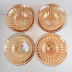 4" Marigold Carnival Glass Stemmed Ice Cream Sherbet Dessert Dish Set of 4